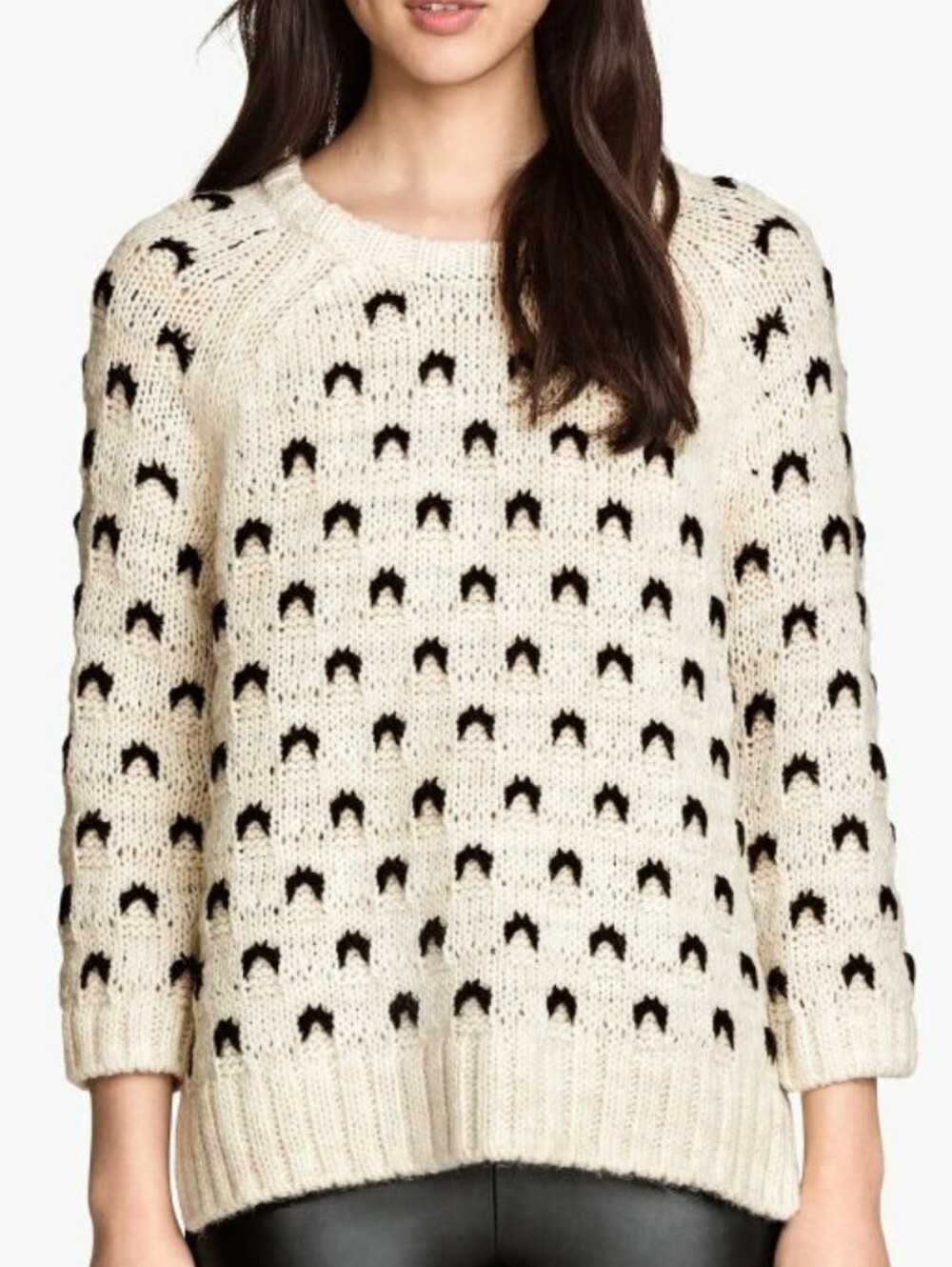 H&M ALPACA WOOL JACQUARD JUMPER WOOL KNIT SWEATER JUMPER SIZE S L